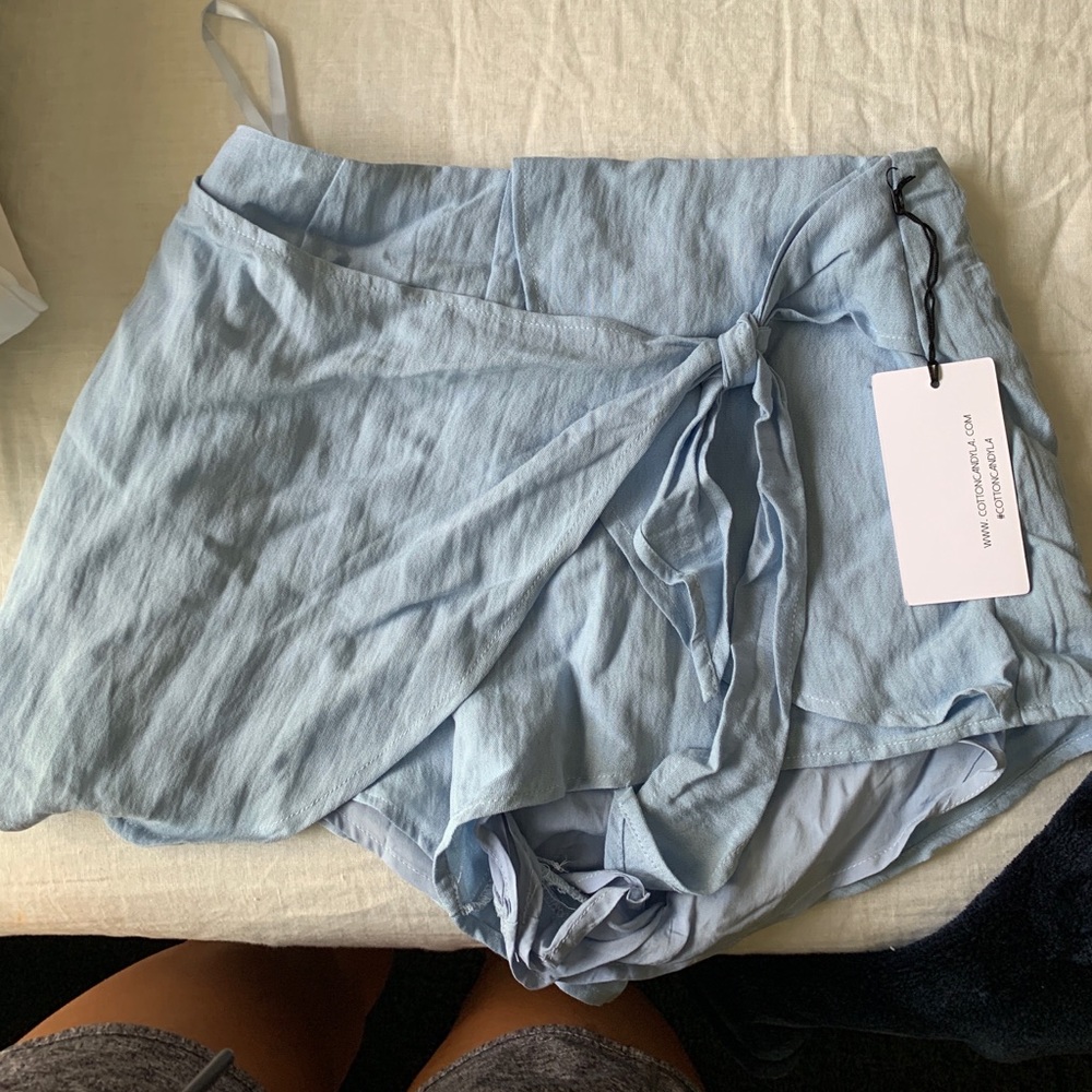 light blue skort